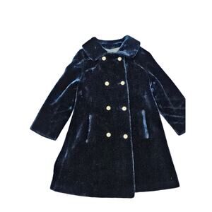 Glensea glenoit faux fur coat vintage retro glam sapphire navy blue small regal